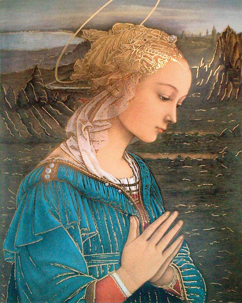 MAdonna by Lippi High Quality Print with Gold cm.20x25- 8"x10" Code PS15G - min. order 3 pcs.