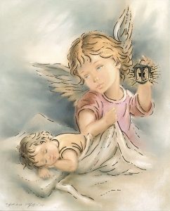 Guardian Angel High Quality Print with Gold cm.20x25- 8"x10"