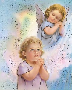 Guardian Angel High Quality Print with Gold cm.20x25- 8"x10"