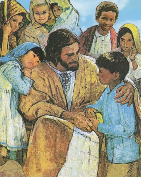 Jesus and Children High Quality Print cm.20x25- 8"x10"