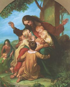 Jesus with Children High Quality Print cm.20x25- 8"x10"