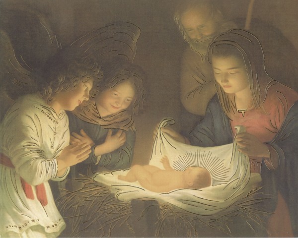 Nativity High Quality Print with Gold cm.20x25- 8"x10"