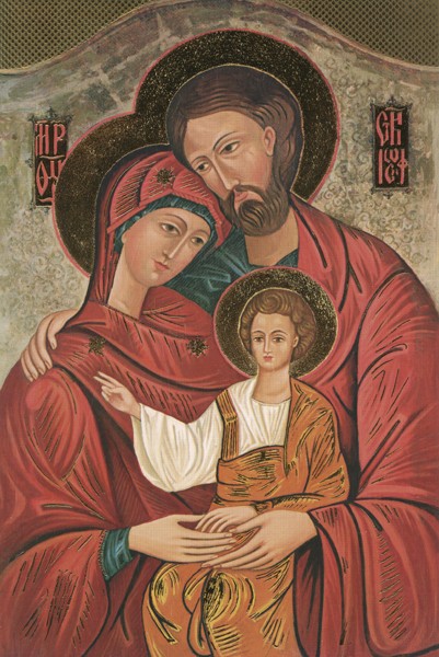  Icon Holy Family High Quality Print with Gold cm.20x25- 8"x10"