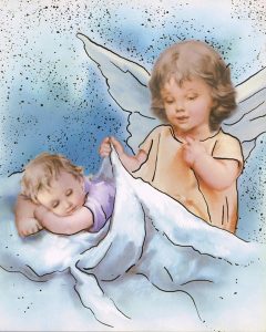 Guardian Angel High Quality Print with Gold cm.20x25- 8"x10"