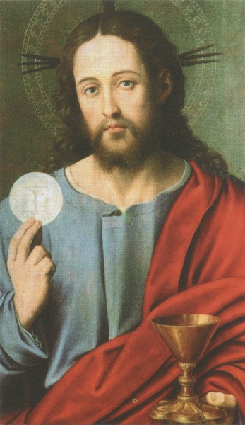 Jesus Communion Holy Card Blank cm.7x12 - 2 3/4" x 4 3/4"