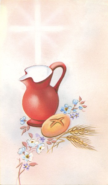 Communion Symbol Holy Card Blank cm.7x12 - 2 3/4" x 4 3/4"