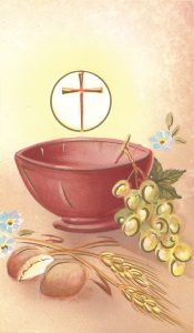 Communion Symbol Holy Card Blank cm.7x12 - 2 3/4" x 4 3/4"