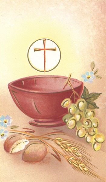 Communion Symbol Holy Card Blank cm.7x12 - 2 3/4" x 4 3/4"