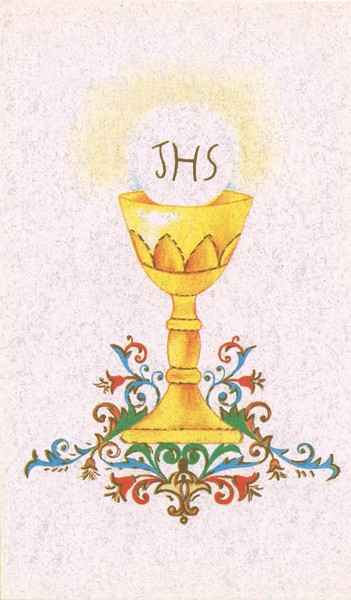 Communion Symbol Holy Card Blank cm.7x12 - 2 3/4" x 4 3/4"