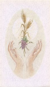 Communion Symbol Holy Card Blank cm.7x12 - 2 3/4" x 4 3/4"