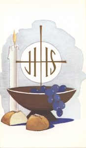 Communion Symbol Holy Card Blank cm.7x12 - 2 3/4" x 4 3/4"