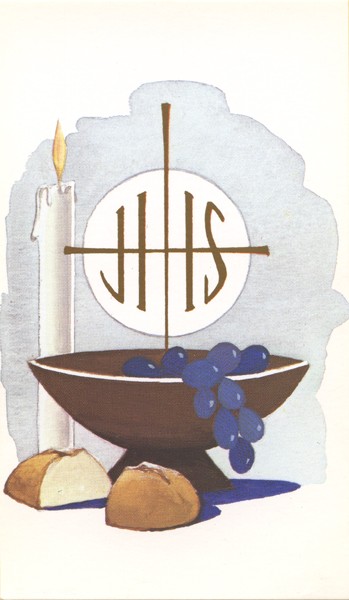 Communion Symbol Holy Card Blank cm.7x12 - 2 3/4" x 4 3/4"
