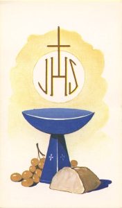 Communion Symbol Holy Card Blank cm.7x12 - 2 3/4" x 4 3/4"