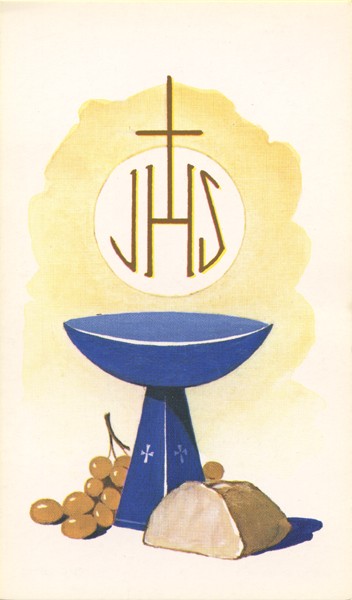 Communion Symbol Holy Card Blank cm.7x12 - 2 3/4" x 4 3/4"