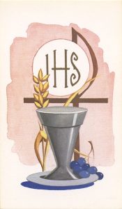 Communion Symbol Holy Card Blank cm.7x12 - 2 3/4" x 4 3/4"
