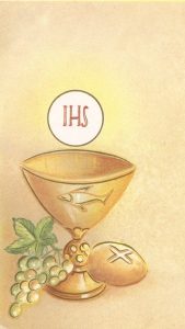 Communion Symbol Holy Card Blank cm.7x12 - 2 3/4" x 4 3/4"