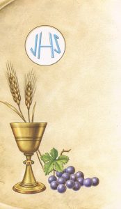 Communion Symbol Holy Card Blank cm.7x12 - 2 3/4" x 4 3/4"