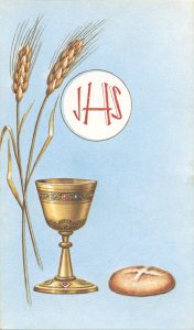 Communion Symbol Holy Card Blank cm.7x12 - 2 3/4" x 4 3/4"