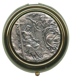 Trinity Metal Gold Plated Pyx with Pewter Picture mm.50- 2"