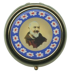 Padre Pio Metal Gold Plated Pyx mm.50- 2"