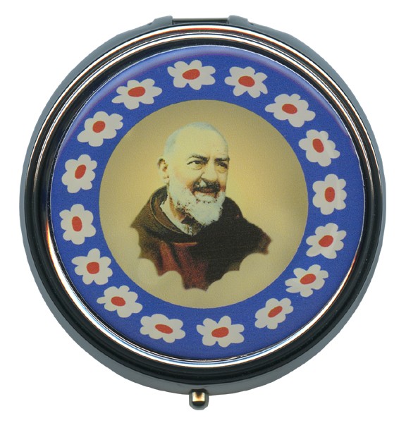 Padre Pio Silver Plated Metal Pyx mm.60- 2 1/2"