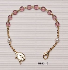 Gold Plated Rosary Bracelet Amethyst