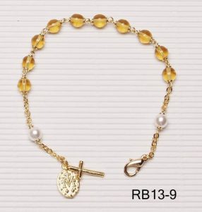 Gold Plated Rosary Bracelet Topaz