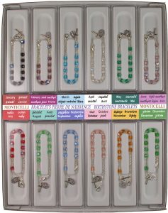 Bohemia Crystal Rosary Birthstone Bracelet mm.5 Display of 12