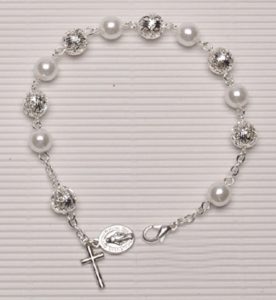 Silver Plated Rosary Bracelet