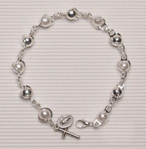 Silver Plated Rosary Bracelet