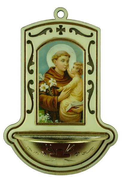 St.Anthony White Water Font cm.9x13 - 3 1/2"x5"