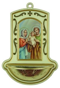 Holy Family White Water Font cm.9x13 - 3 1/2"x5"