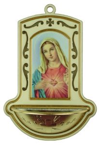 Immaculate Heart of Mary White Water Font cm.9x13 - 3 1/2"x5"