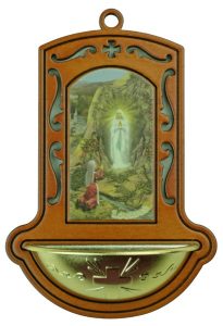 Lourdes Brown Water Font cm.9x13 - 3 1/2"x5"