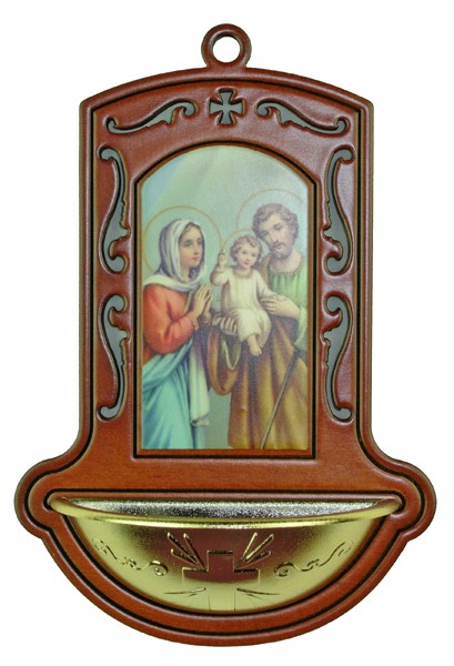 Holy Family Brown Water Font cm.9x13 - 3 1/2"x5"