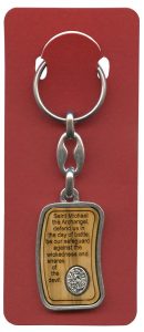 St.Michael Prayer Keychain cm.3.8x2.5 - 1 1/2"x 1" English