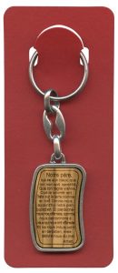 Our Father Prayer Keychain cm.3.8x2.5 - 1 1/2"x 1" French