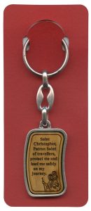 St.Christopher Prayer Keychain cm.3.8x2.5 - 1 1/2"x 1" English