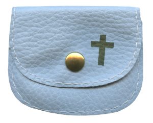 Small Rosary Pouch Aqua cm.7x5- 2 3/4" 2 1/4"