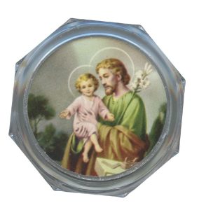 St.Joseph Clear Octagon Rosary Box cm.5.4x 2 1/8"