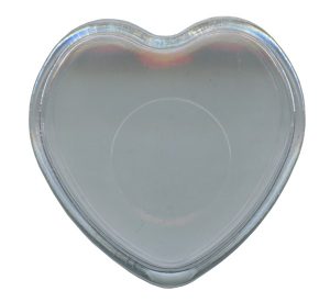 Heart Shaped Rosary Box Clear cm.4x4 - 1 1/2"x 1 1/2"