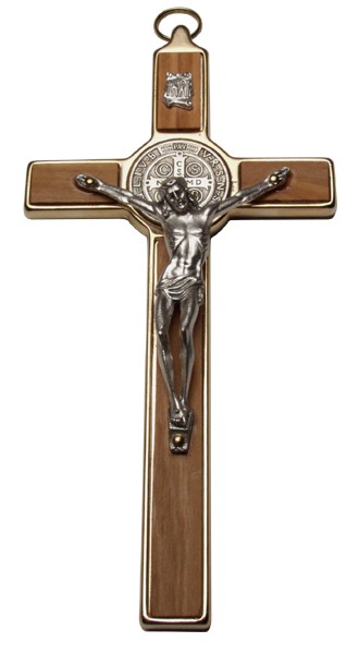 St.Benedict Crucifix Gold and Silver Plated cm.19.7 - 7 3/4"