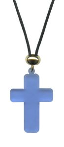 Blue Cross Pendent with Cord Necklace mm.32 - 1 1/4"