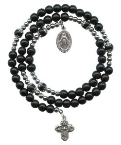 Black Round Bead Wrap a Round Bracelet