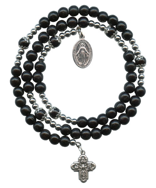 Black Round Bead Wrap a Round Bracelet