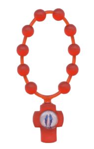 Red Flexible Plastic Scented Decade Rosary mm.5