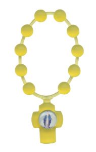Yellow Flexible Plastic Scented Decade Rosary mm.5
