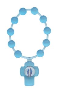 Aqua Flexible Plastic Scented Decade Rosary mm.5