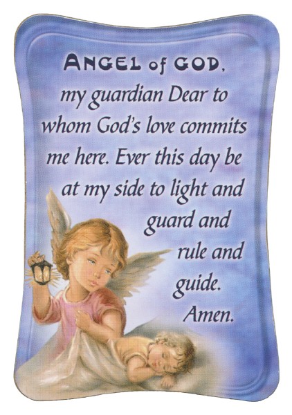 Guardian Angel Mini Standing Plaque English cm.7x10 - 3"x4"