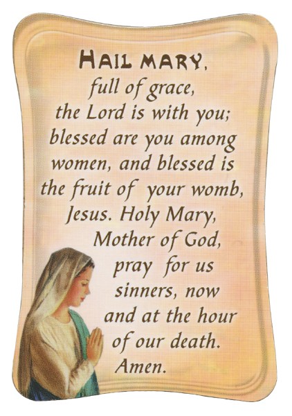 Hail Mary Mini Standing Plaque English cm.7x10 - 3"x4"
